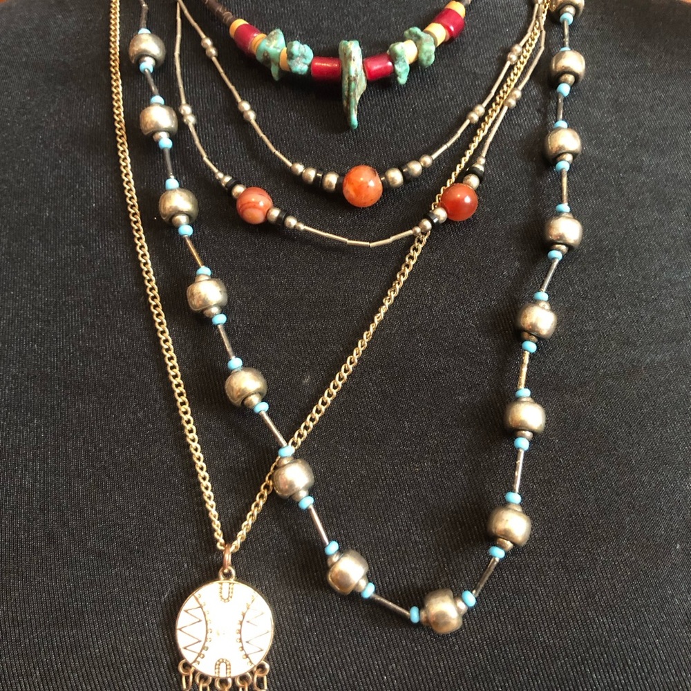 Four Native American Necklaces Southwestern Lot